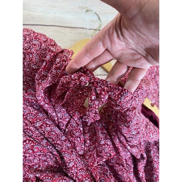 Loft Plus Women's Red Floral Flouce Tie Back Maxi Dress - 22 - Picture 16 of 16